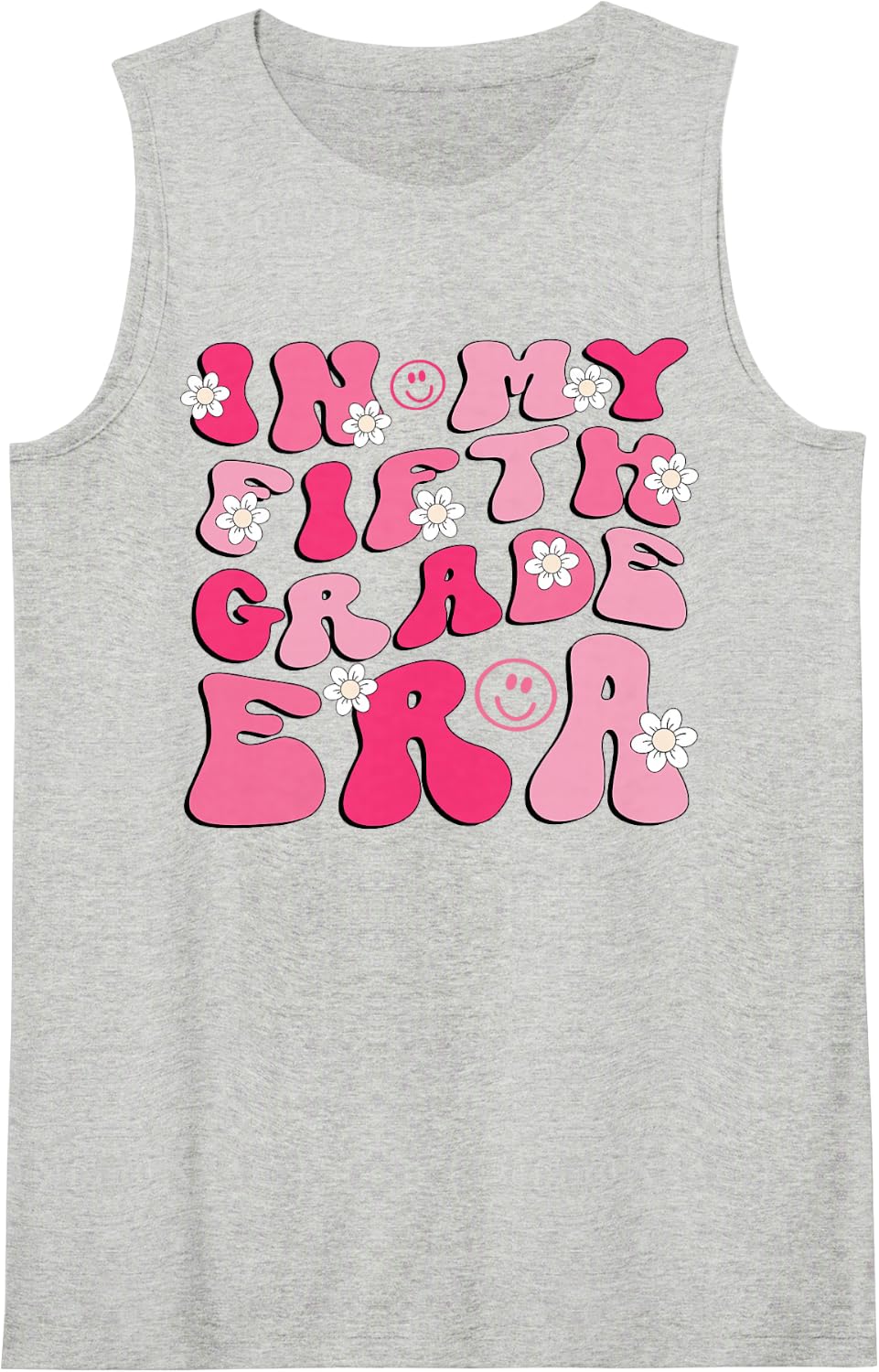 in My Fifth Grade Era Girl Back to School 5th Grade Teacher Sleeveless Tank Top - Heather Grey