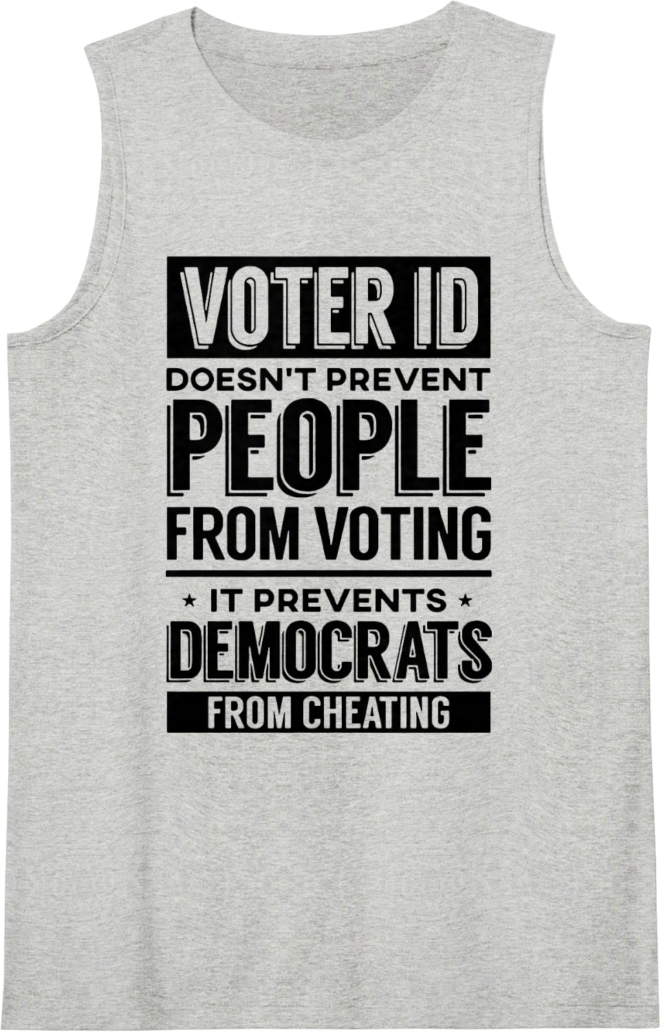 Voter Id Doesn't Prevent People from Voting It Prevents Sleeveless Tank Top - Heather Grey