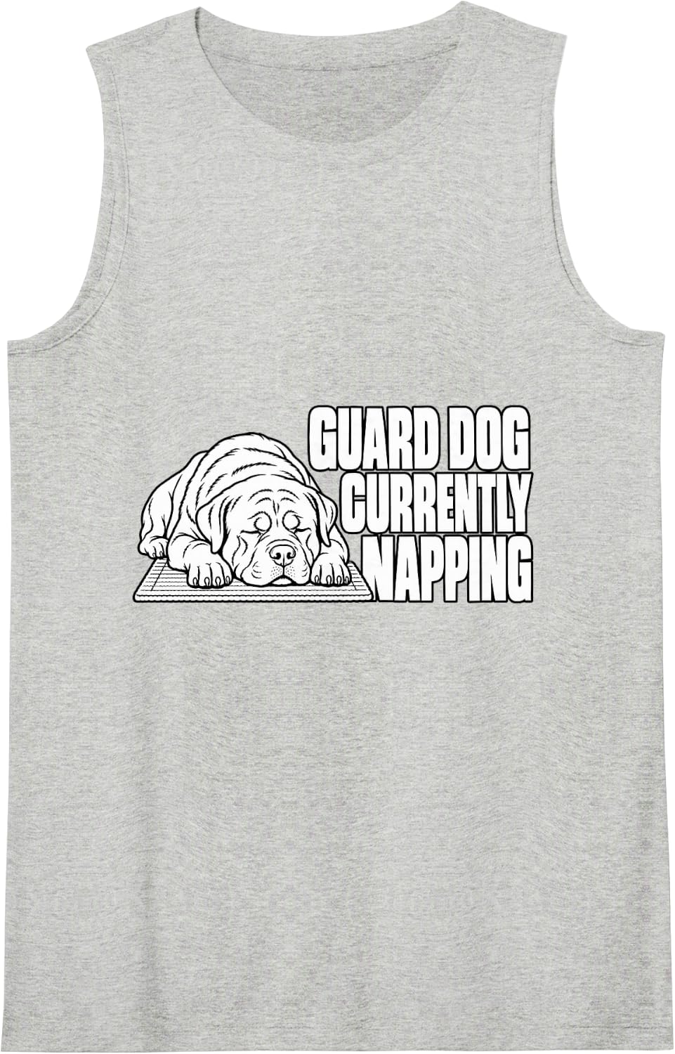 Rottweiler Guard Dog Currently Napping Doormat Funny Owner Sleeveless Tank Top - Heather Grey