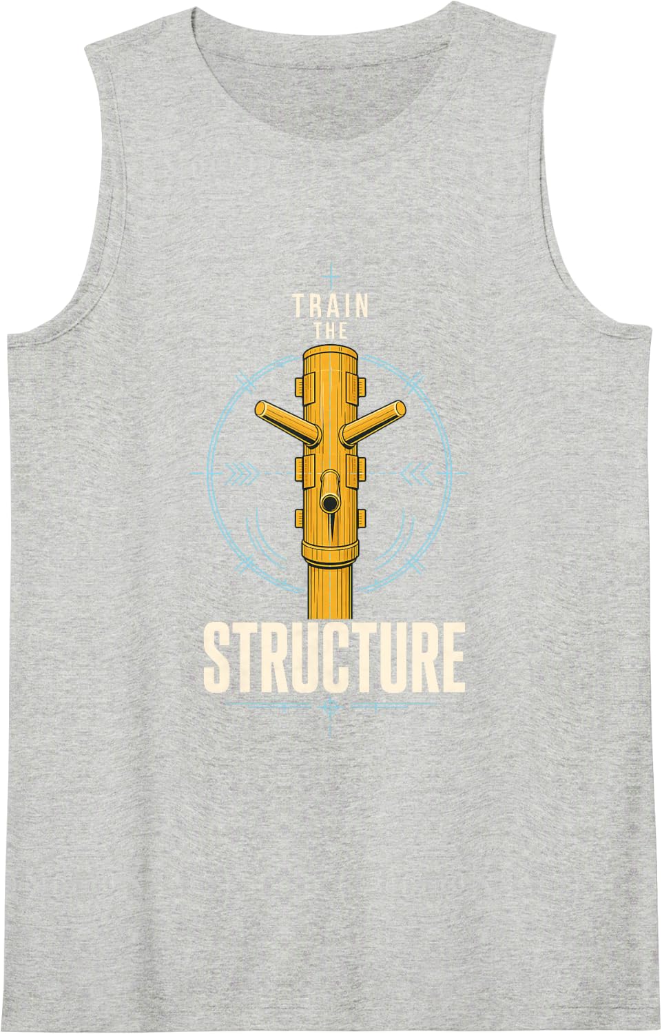 Wing Chun Dummy Train The Structure Martial Arts Sleeveless Tank Top - Heather Grey