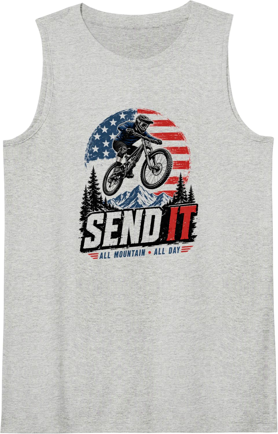 MTB Cycling Mountainbike Mountain-Bike MTB Bicycle Sleeveless Tank Top - Heather Grey