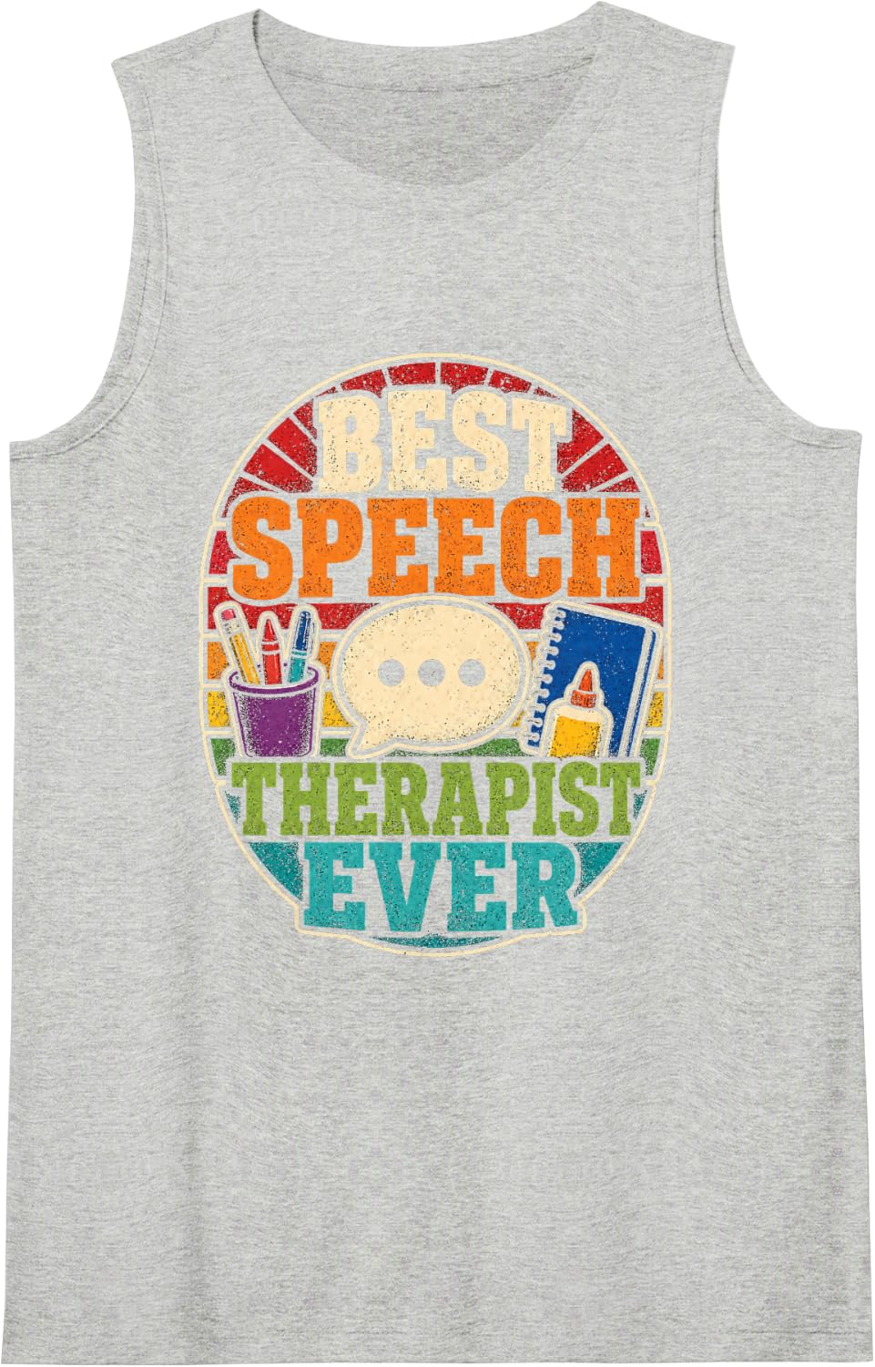 Speech Therapist Gift SLP School Language Pathologist Sleeveless Tank Top - Heather Grey