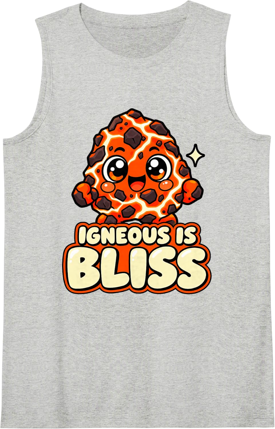 Geology Igneous is Bliss Funny Cute Rock Collector Men Sleeveless Tank Top - Heather Grey