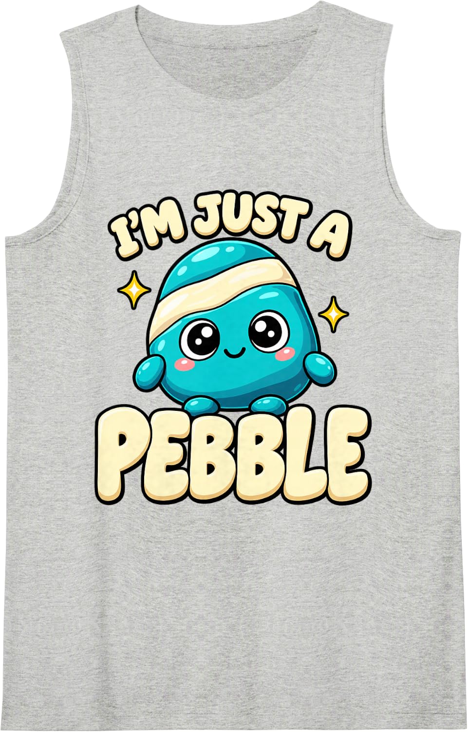 Geology I'm Just A Pebble Funny Cute Rock Collector Sleeveless Tank Top - Heather Grey