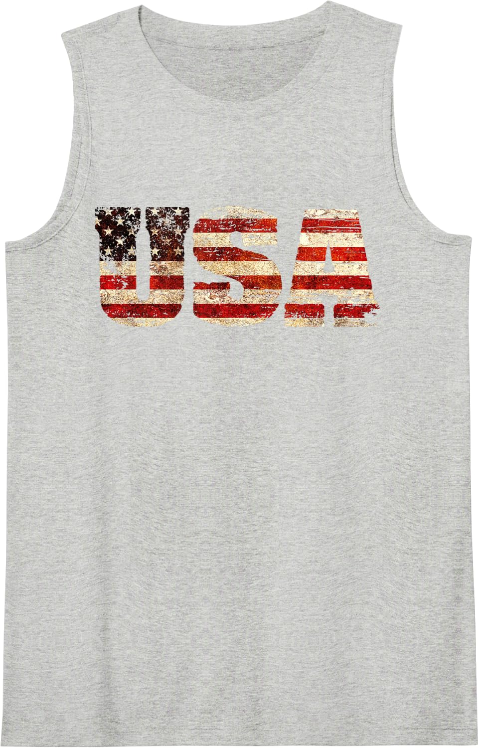 USA American Patriotic Flag Vintage Grunge American Flag Tank Top - Heather Grey