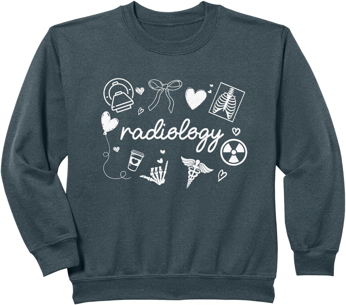 Radiology Coquette Bow RAD Tech X-ray Technologist CT MRI Sweatshirt - Dark Heather Grey