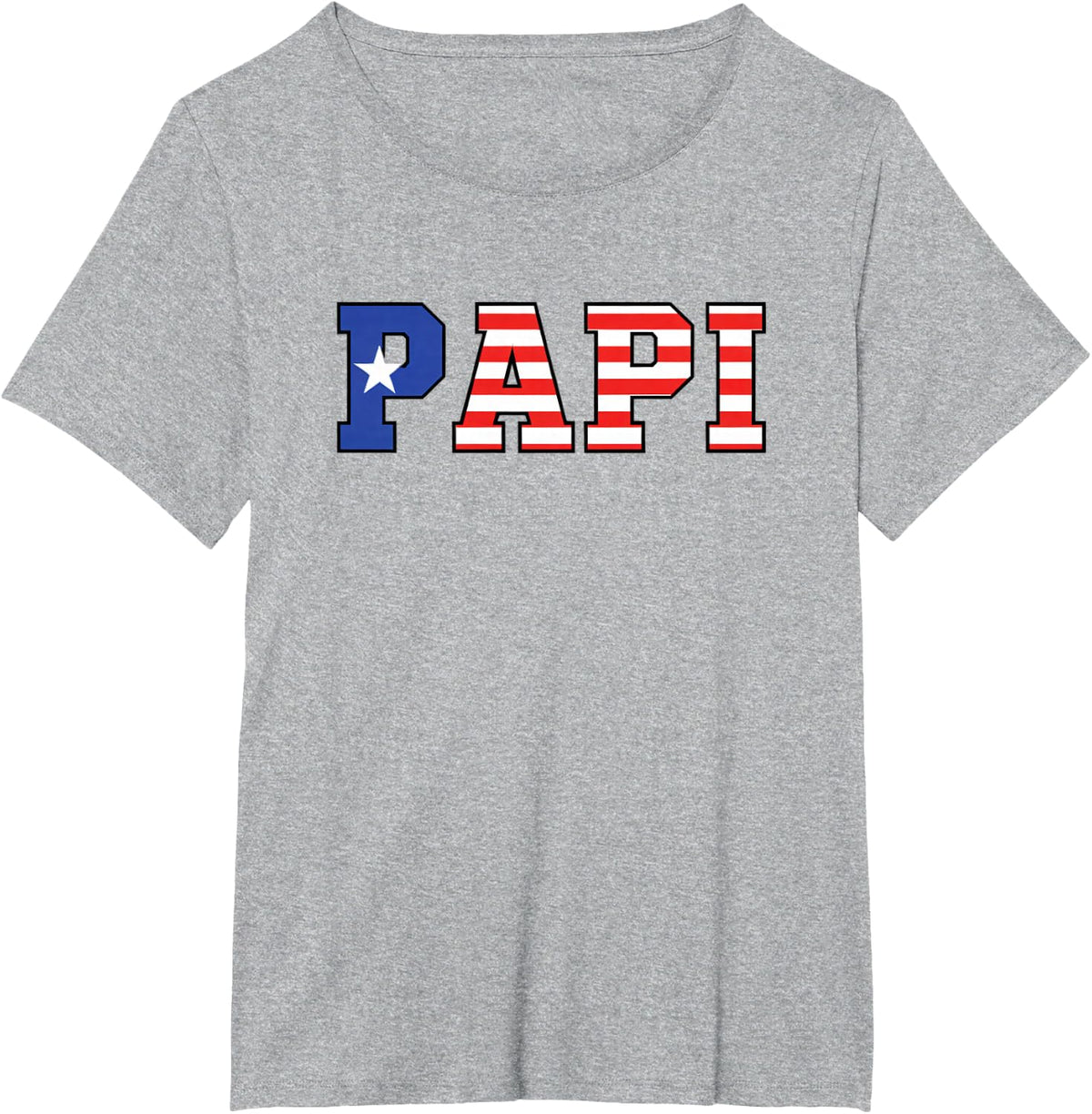 Papi Puerto Rican Flag Latino Hispanic Dad for Men T-Shirt - Heather Grey