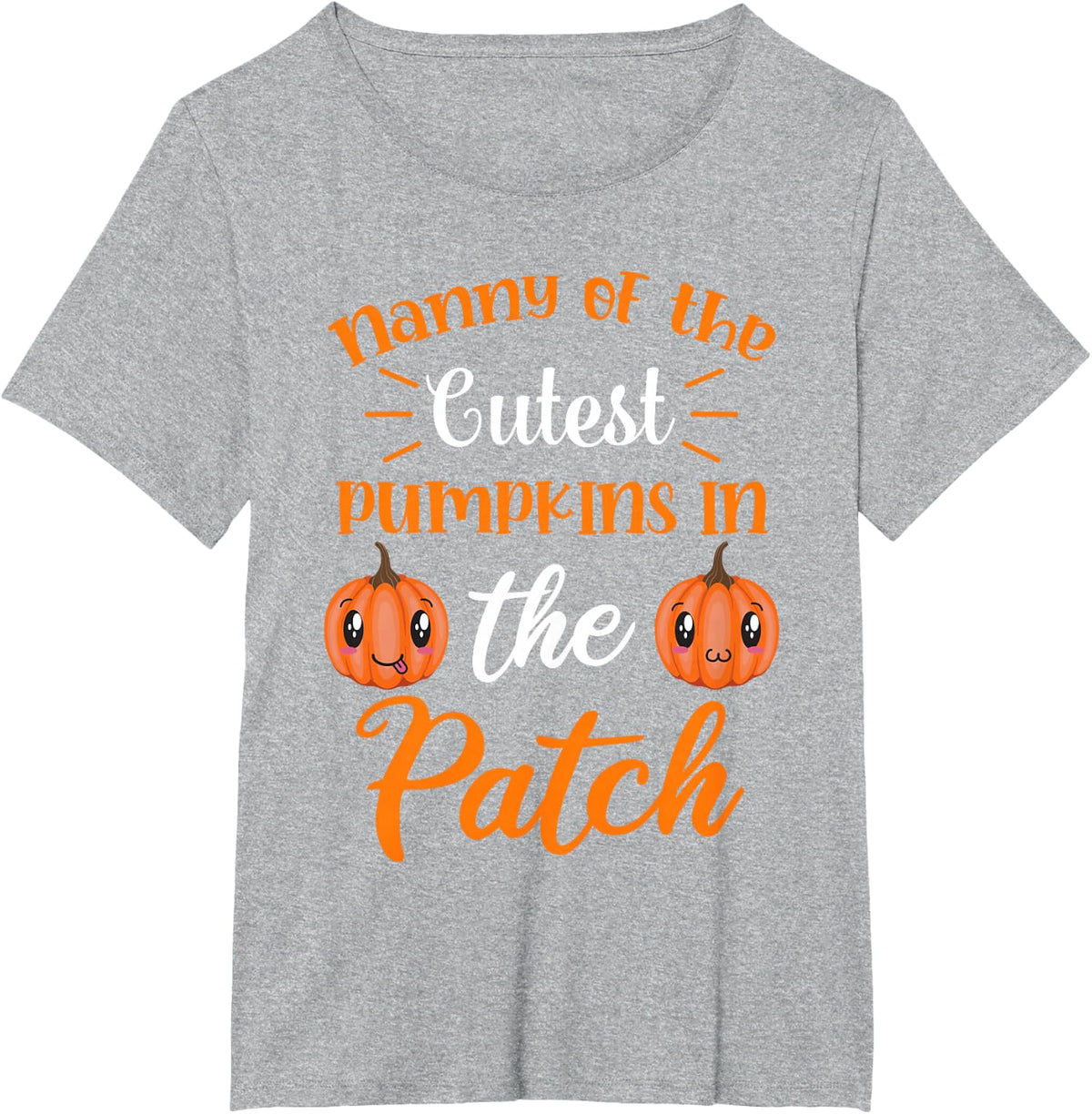 Grandma Nanny of Cutest Pumpkins in Patch Thanksgiving T-Shirt - Heather Grey