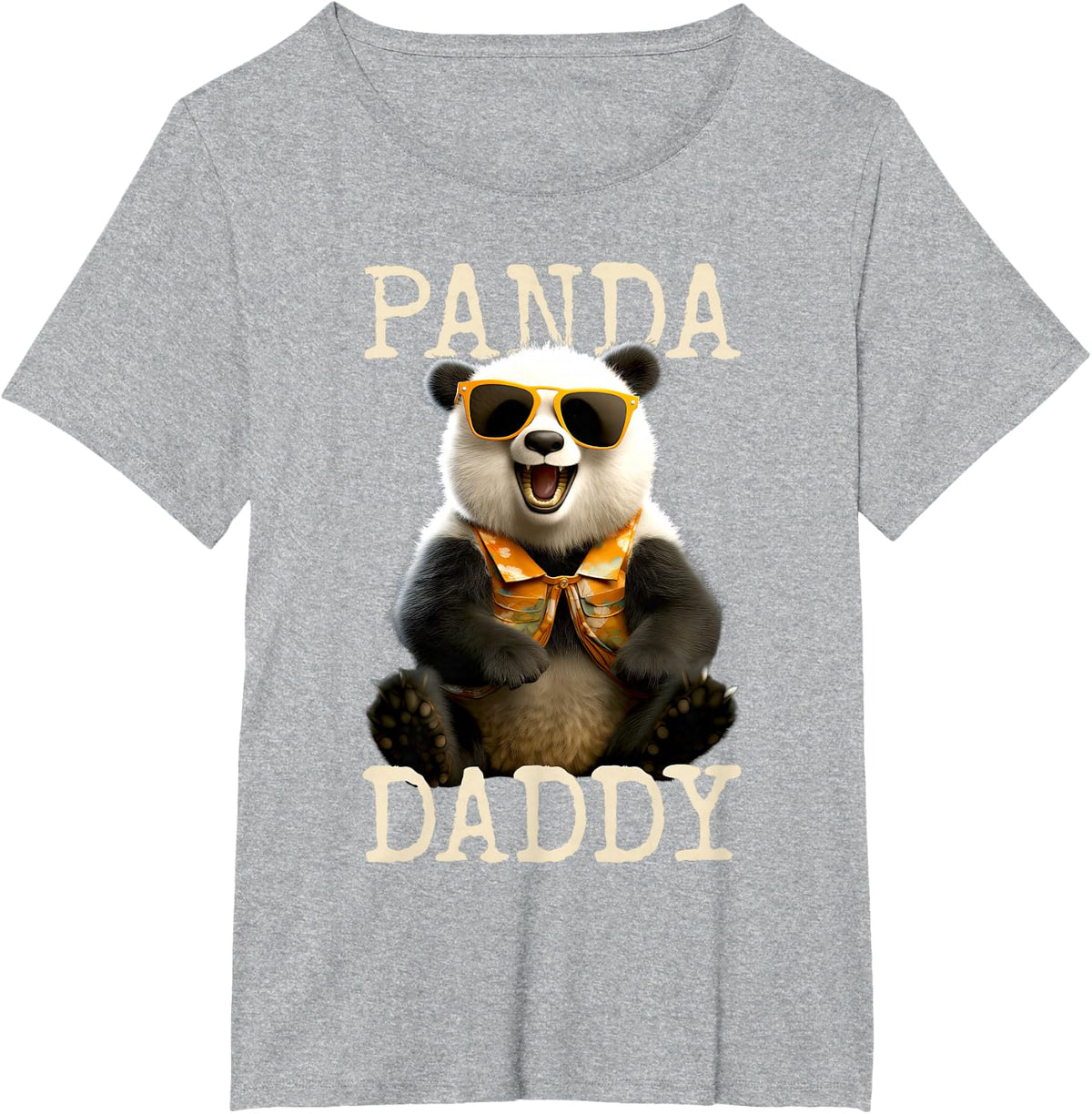 Panda Daddy Papa Pandas Dad Father's Day Panda Bear Father T-Shirt - Heather Grey