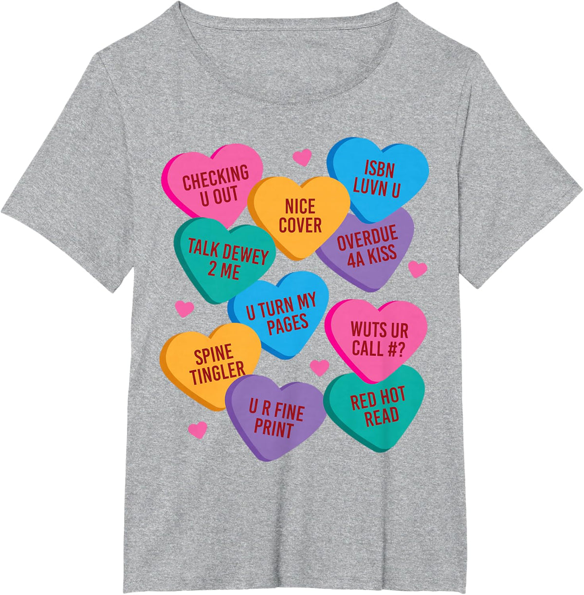 Funny Librarian Shirt Valentines Book Worm Reading Tshirt T-Shirt - Heather Grey