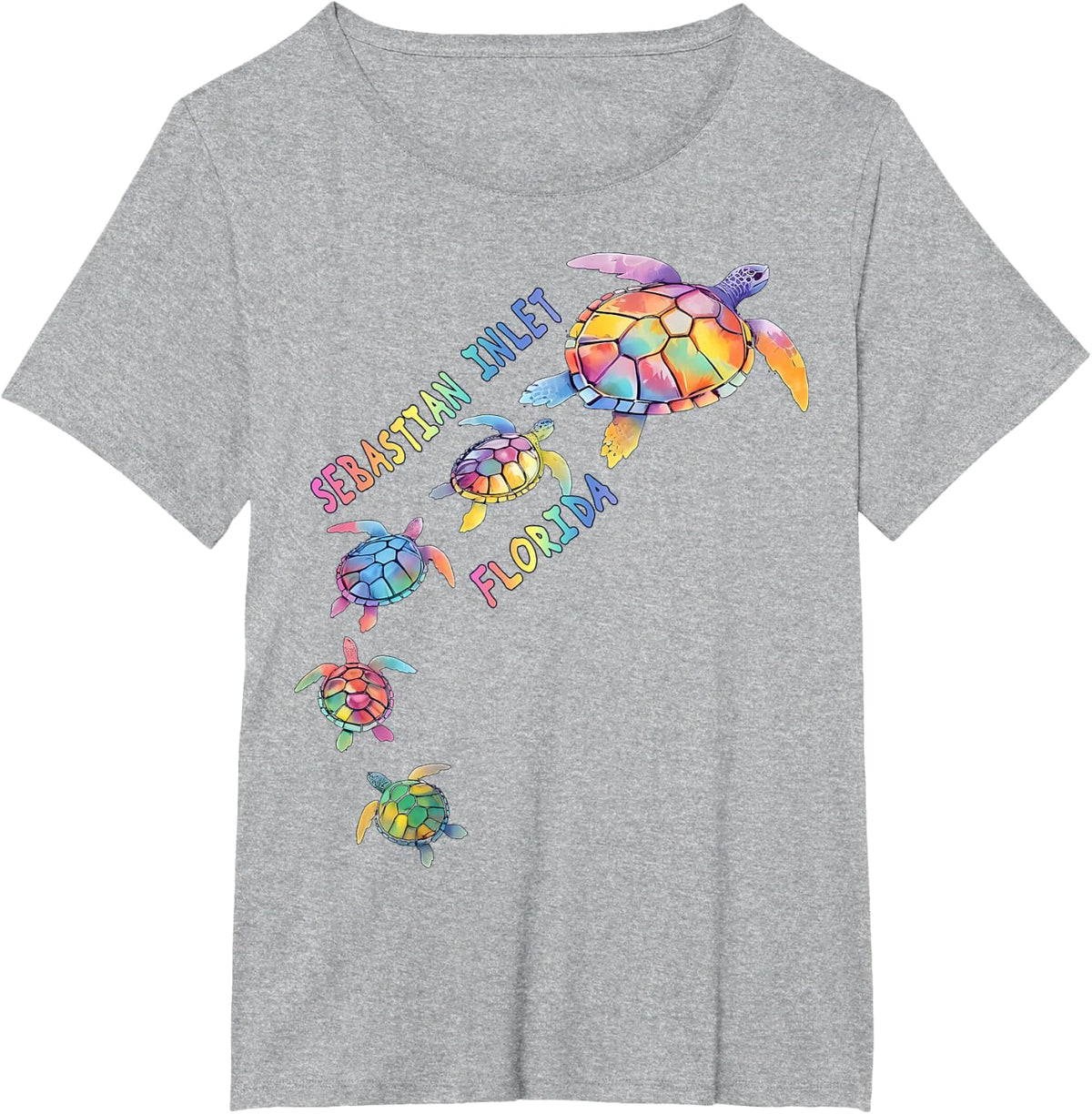 Sebastian Inlet Florida Sea Turtle Lover Beach Vacation T-Shirt - Heather Grey