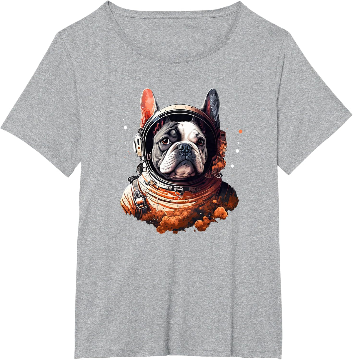 Funny French Bulldog Frenchie Astronaut in the Space T-Shirt - Heather Grey