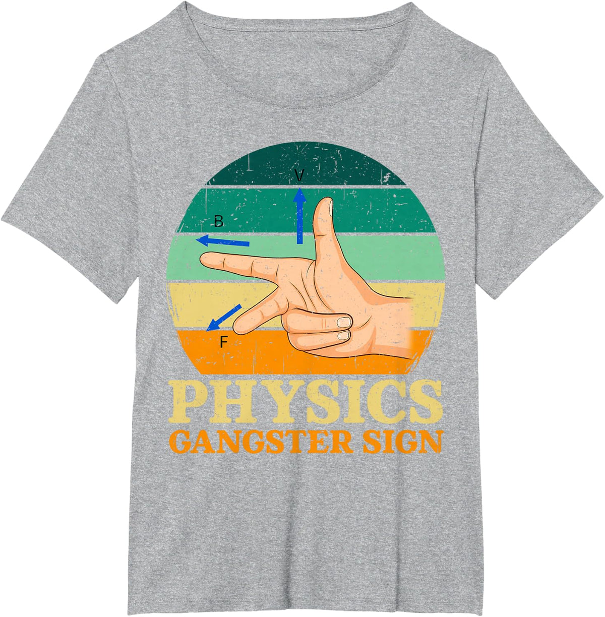 Physics Gangster Sign Funny Physics Teacher Science Nerd T-Shirt - Heather Grey