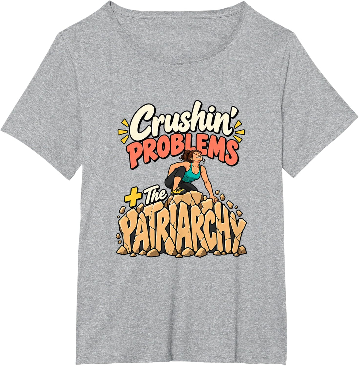 Women Rock Climbing Bouldering Women Empowerment Fans T-Shirt - Heather Grey