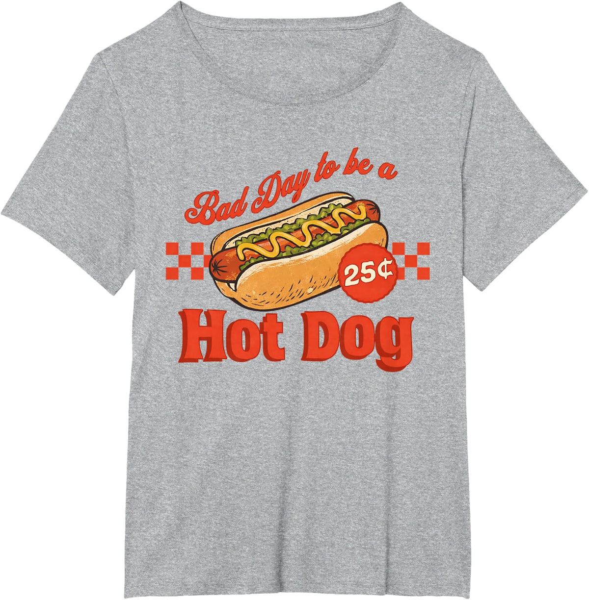 Funny 4th of July Independence Bad Day to Be A Hotdog Lover T-Shirt - Heather Grey