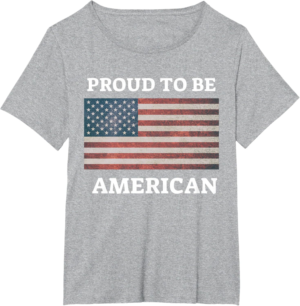 Patriotic USA Flag Proud To Be American Gift Citizen Veteran T-Shirt - Heather Grey