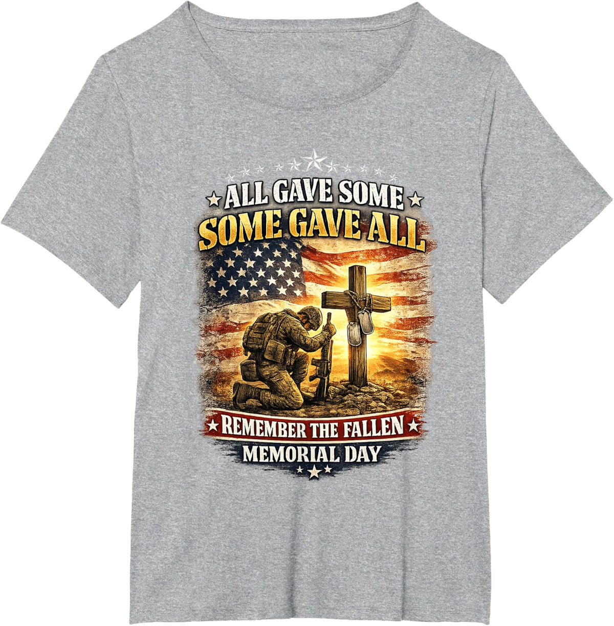 All Gave Some Some Gave All Shirt – Patriotic Memorial Day T-Shirt - Heather Grey