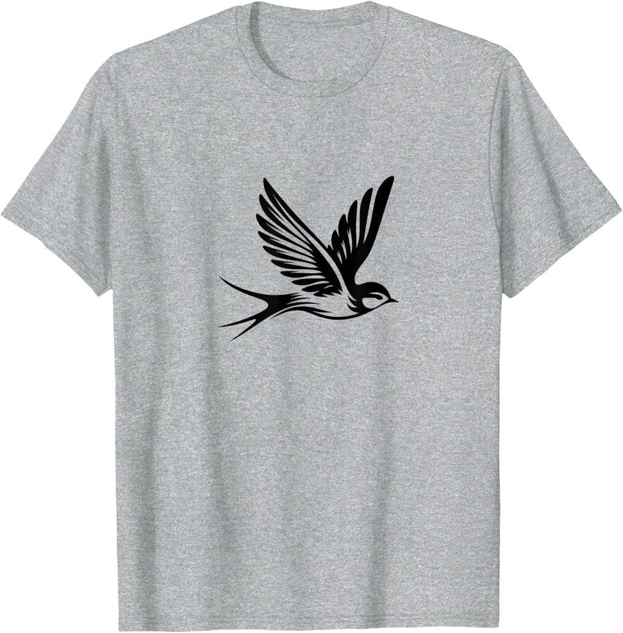 Bird Flying T-Shirt - Heather Grey