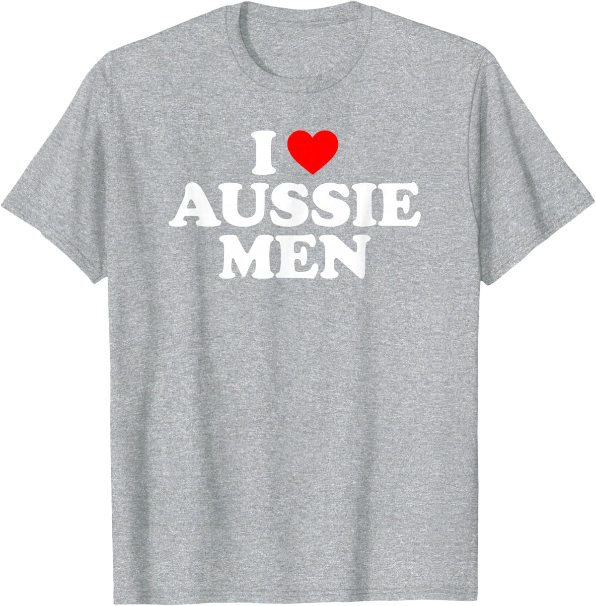 I Love Aussie Men T-Shirt - Heather Grey