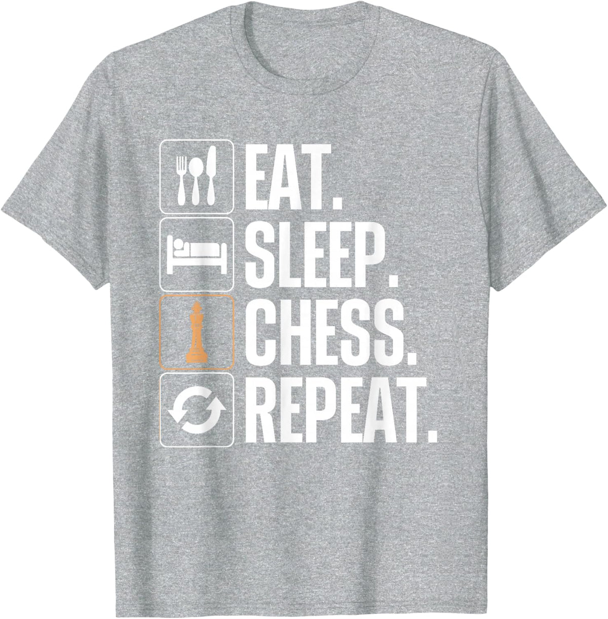 Cute Chess Player Art For Men Boys Kids Chess Lover Novelty T-Shirt - Heather Grey