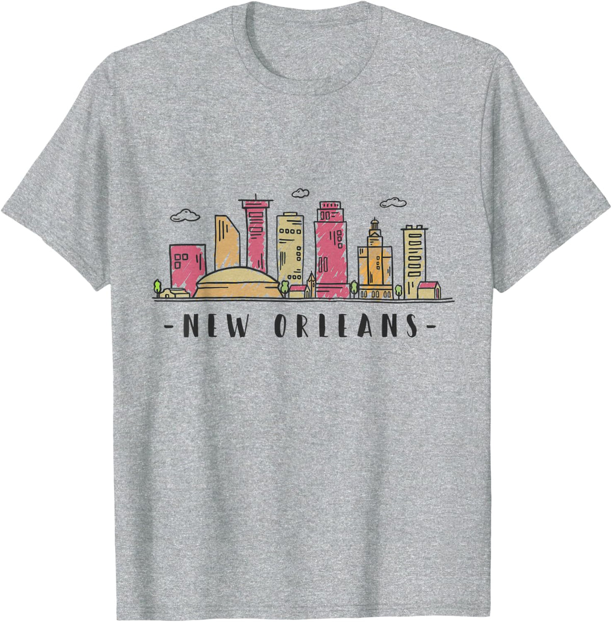 New Orleans Skyline NOLA Vintage New Orleans Louisiana T-Shirt - Heather Grey