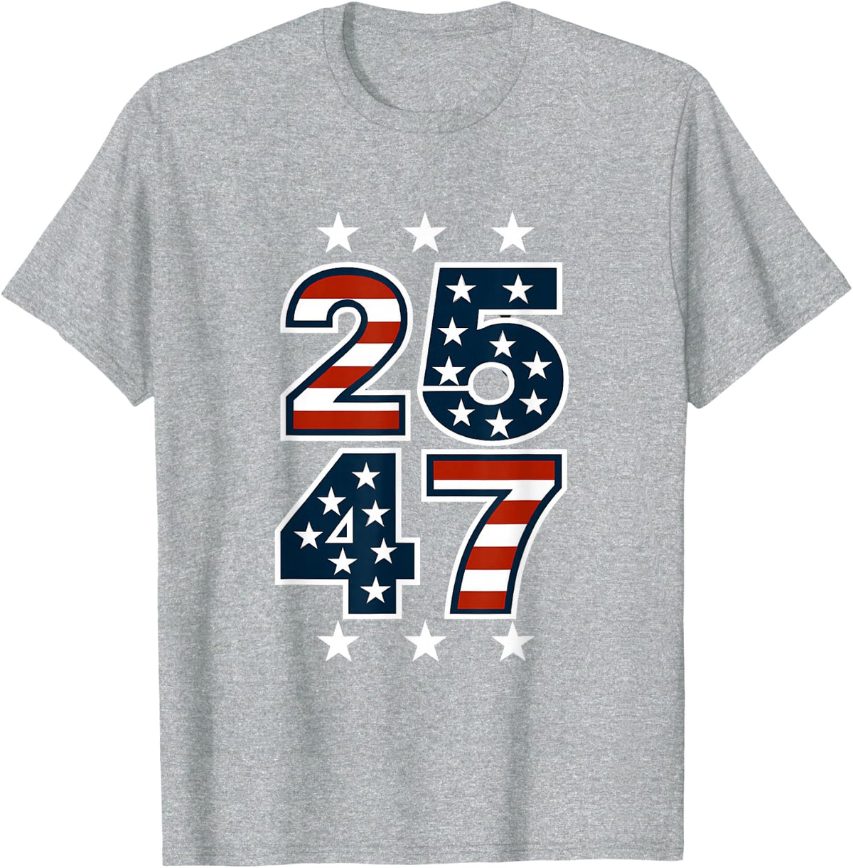 25 47, Presidential Impeachment, American Patriotism T-Shirt - Heather Grey