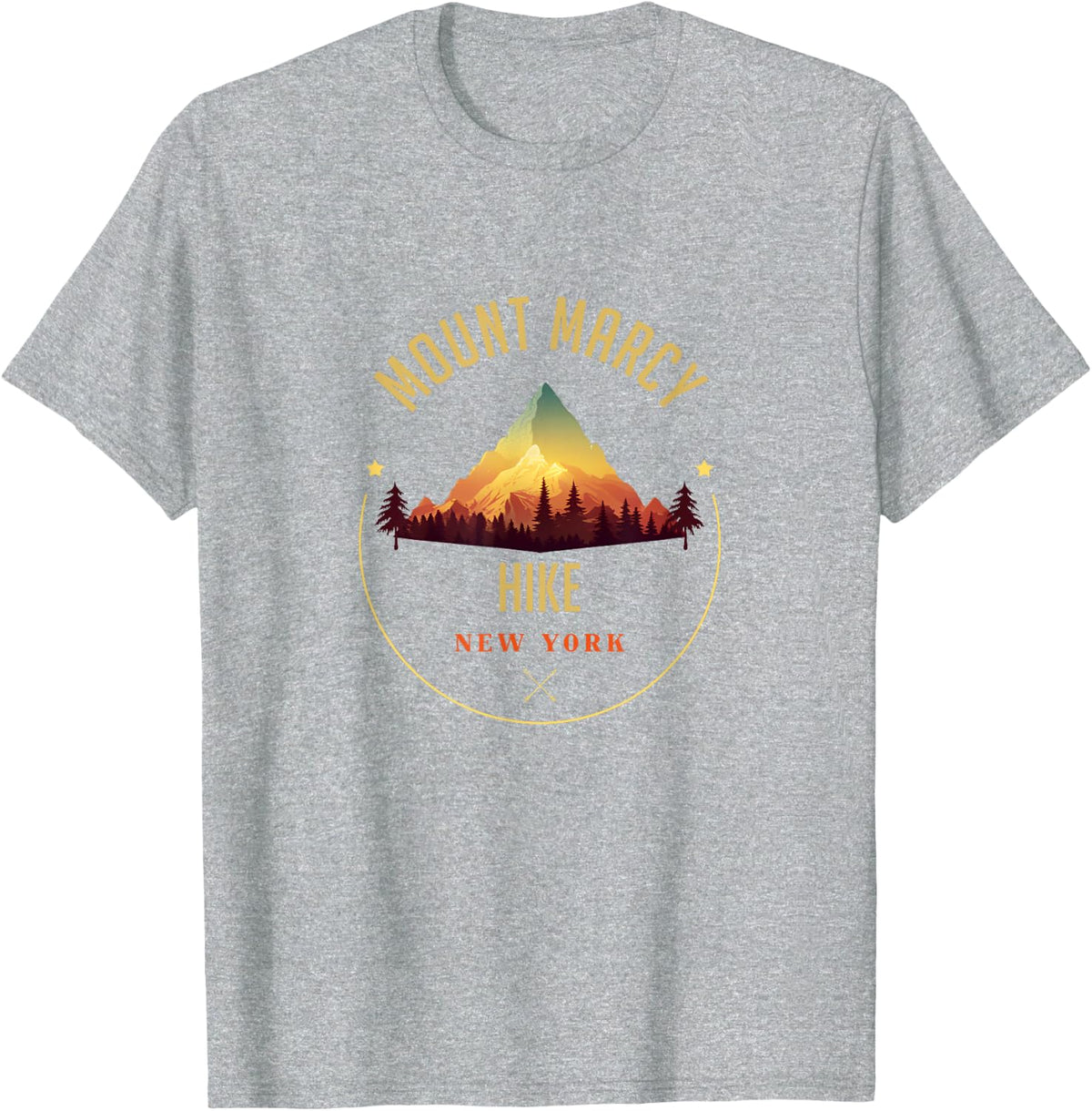 Mount Marcy Souvenir Apparel - Mount Marcy Hiking T-Shirt - Heather Grey