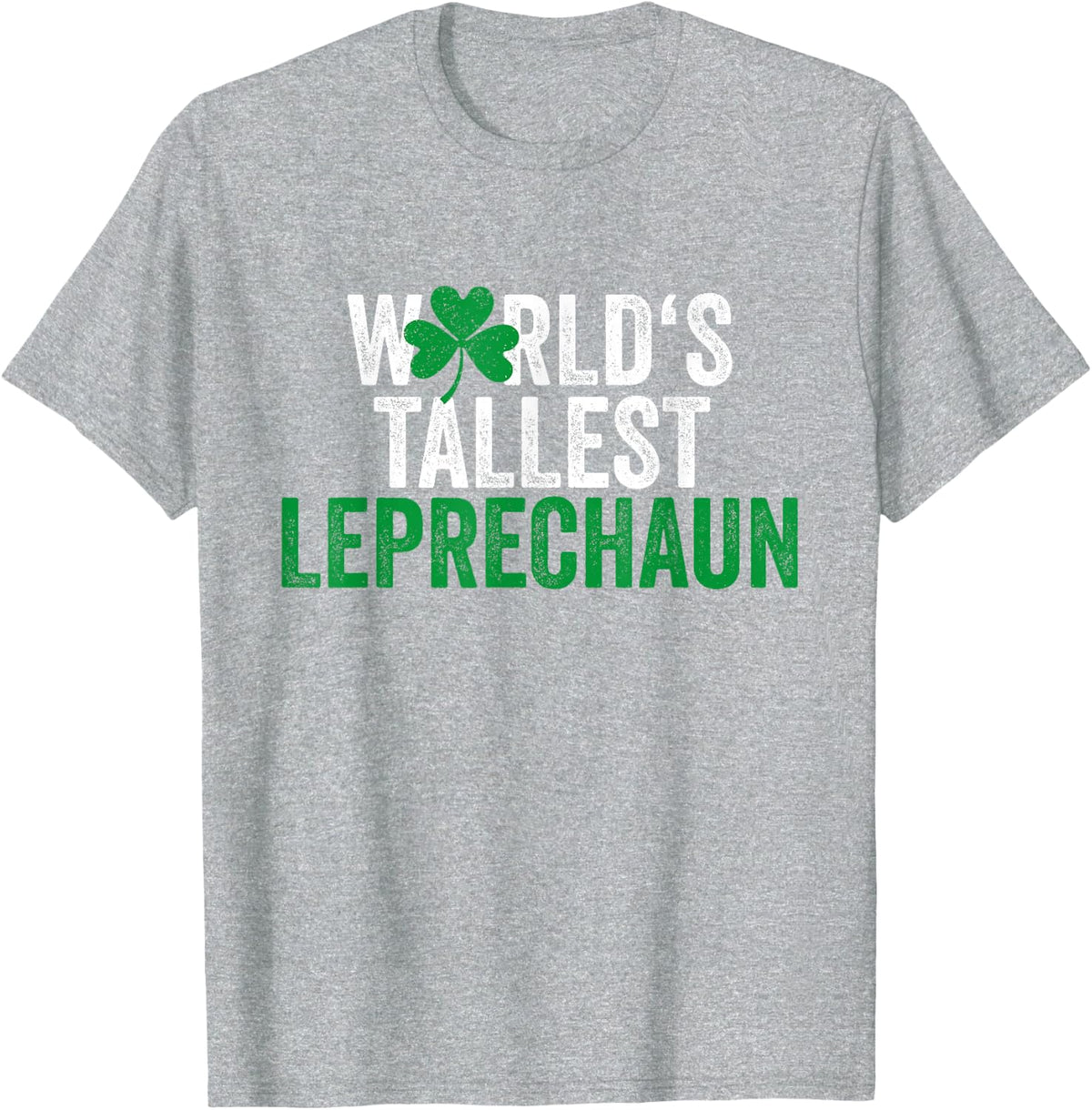 Funny St Patrick's Day Gnome World Biggest Leprechaun T-Shirt - Heather Grey