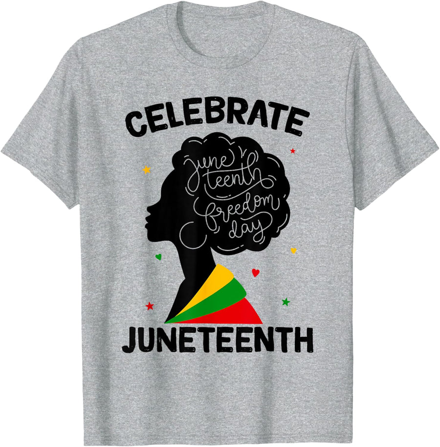 Black Women Juneteenth Celebrate Black Freedom Day Girls T-Shirt - Heather Grey