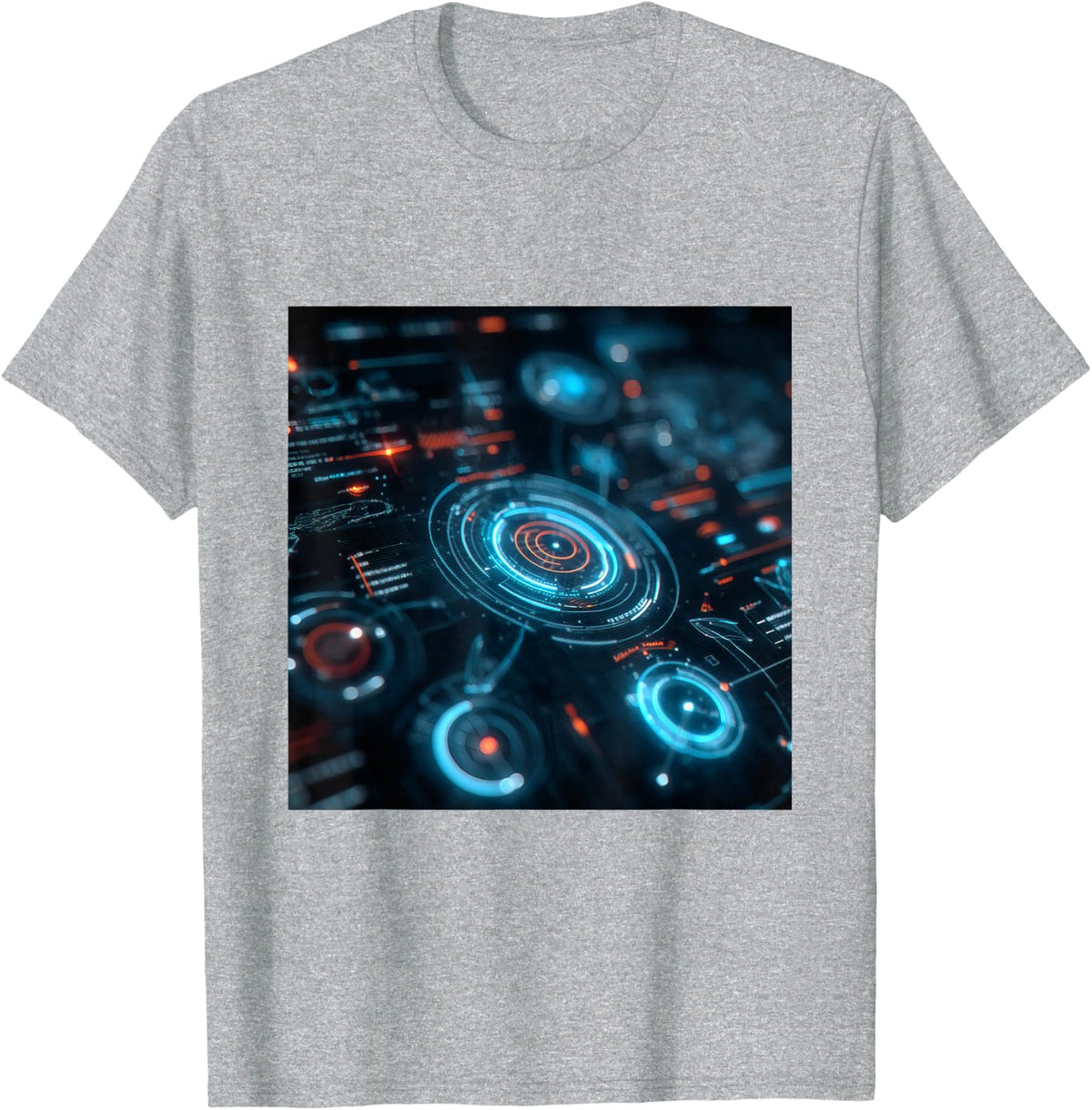 Futuristic Fi HUD Interface Cyberpunk Display T-Shirt - Heather Grey