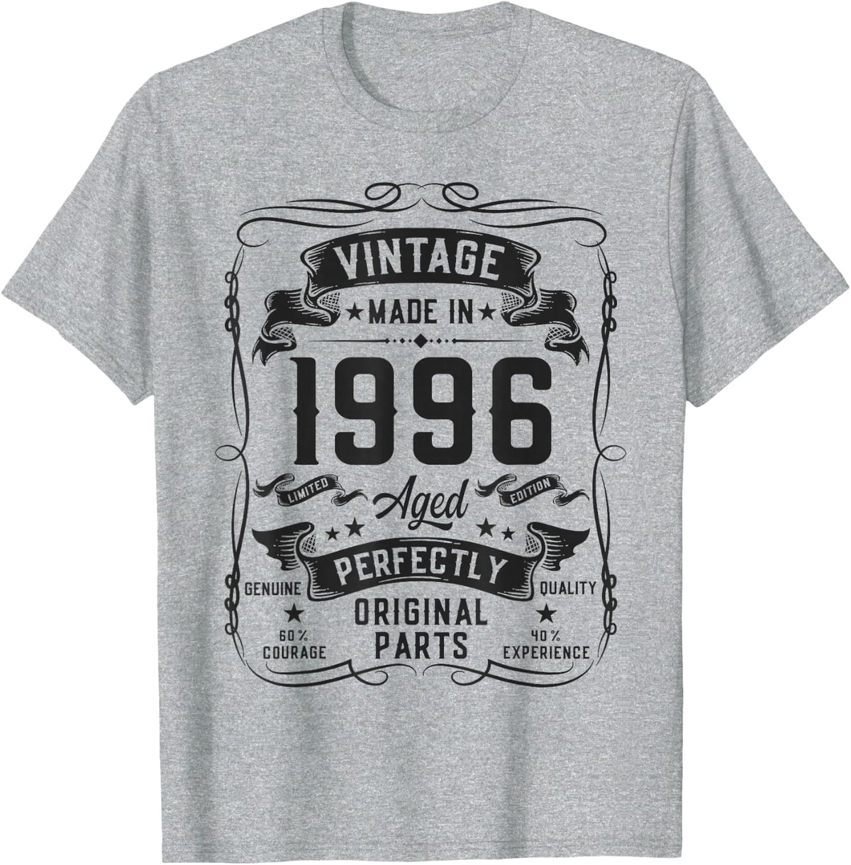 Vintage 1996 30yr 30th Birthday Gifts for Men 30 Years Old T-Shirt - Heather Grey