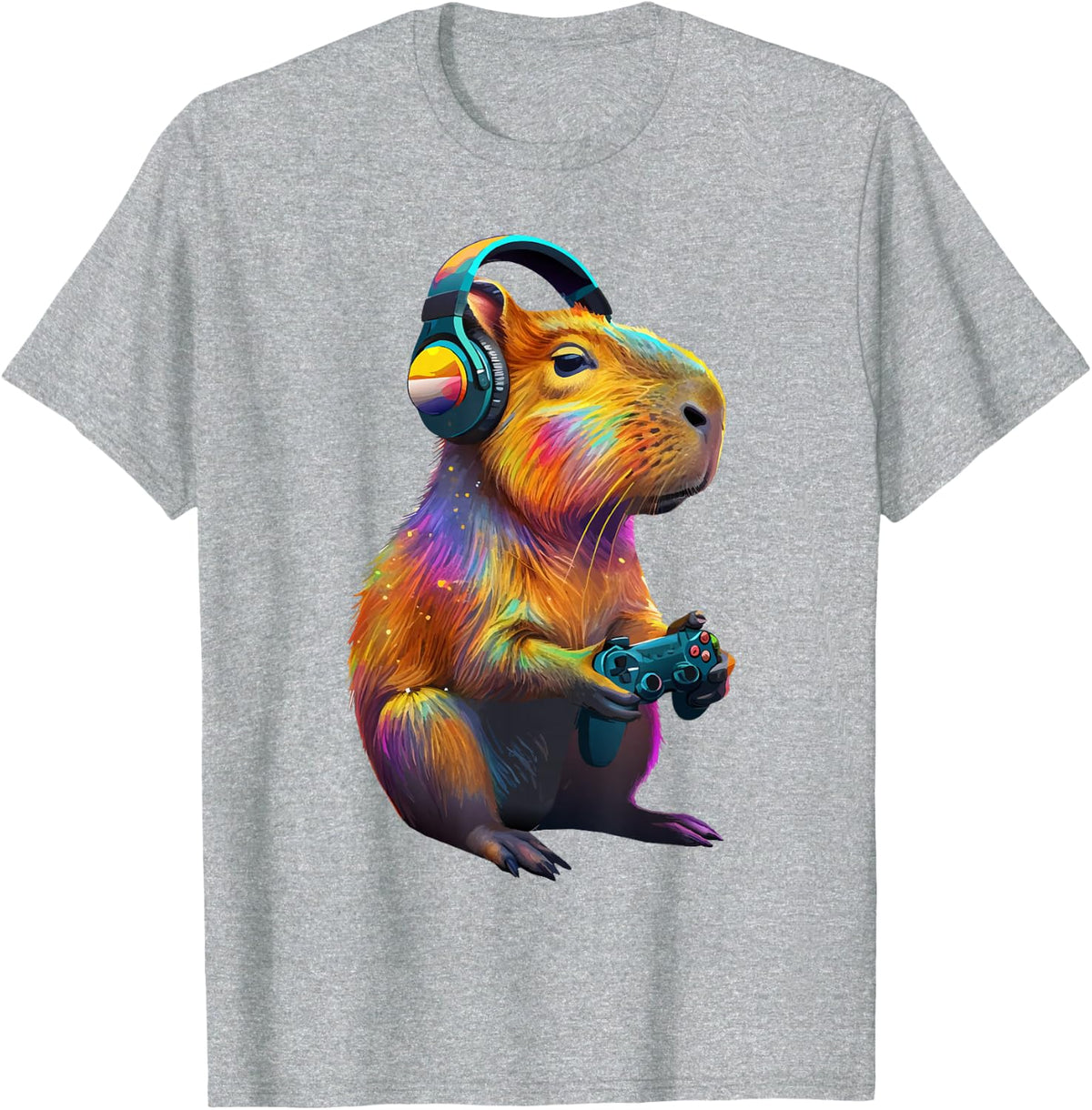 Capybara Funny Video Games Capybara T-Shirt - Heather Grey