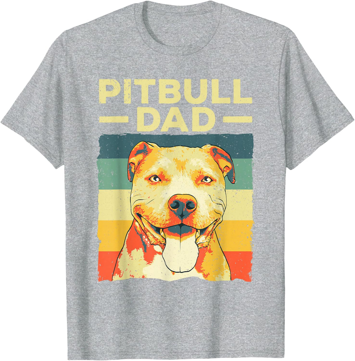 Cool Pitbull Dad For Men Father Boy Pitbull Owner Dog Lovers T-Shirt - Heather Grey