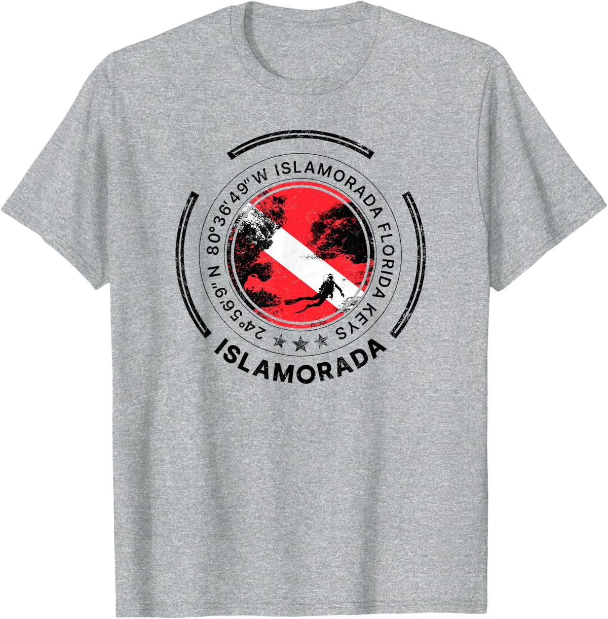 Islamorada Florida Keys Diving T-Shirt - Heather Grey