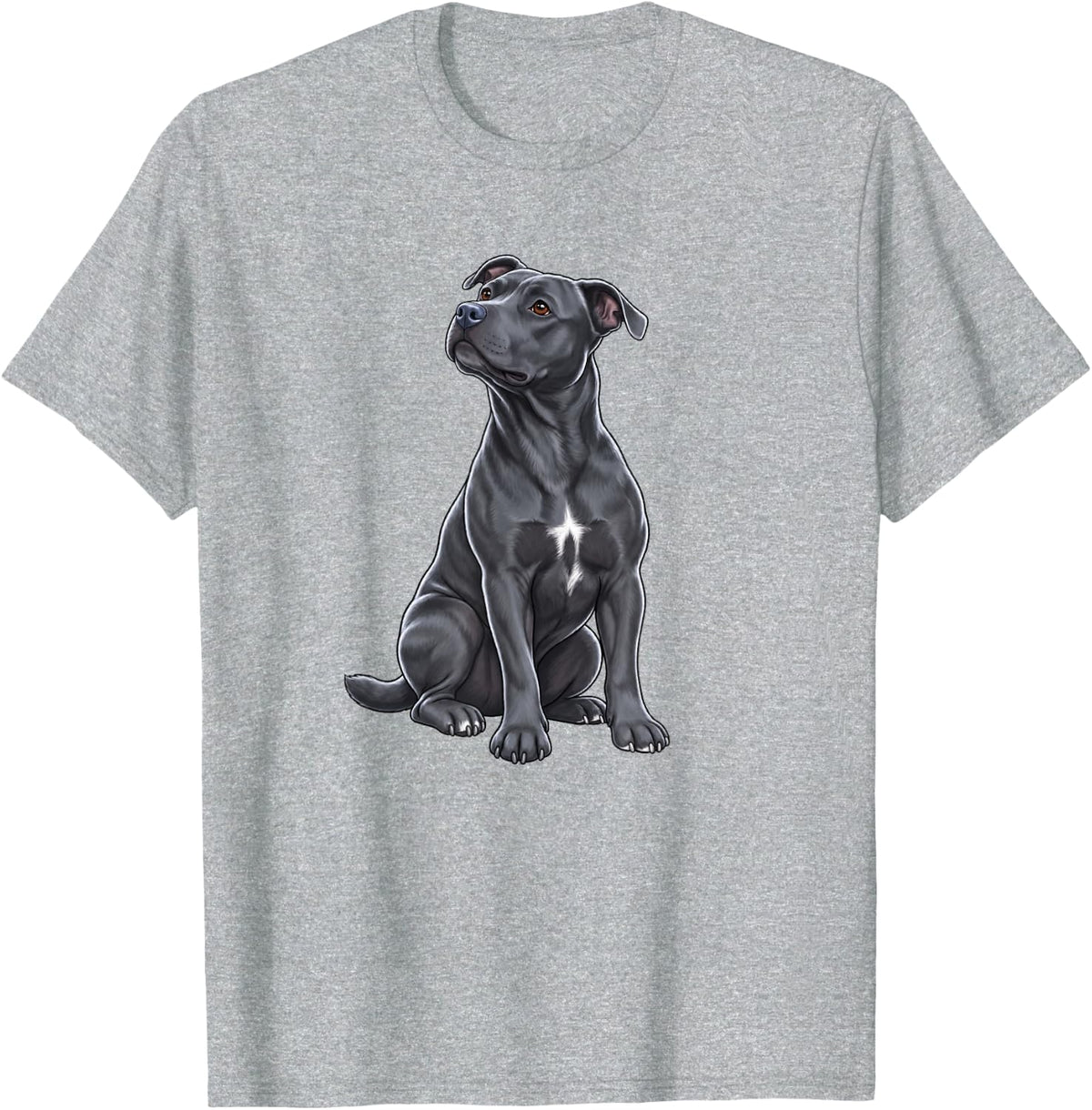 Mom Black Pittie American Staffordshire Pit Bull Terrier Dog T-Shirt - Heather Grey