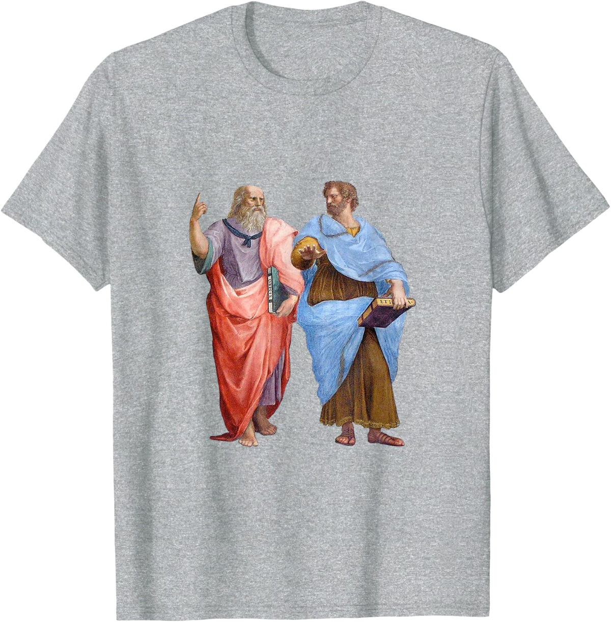Plato and Aristotle from The School of Athens Renaissance T-Shirt - Heather Grey